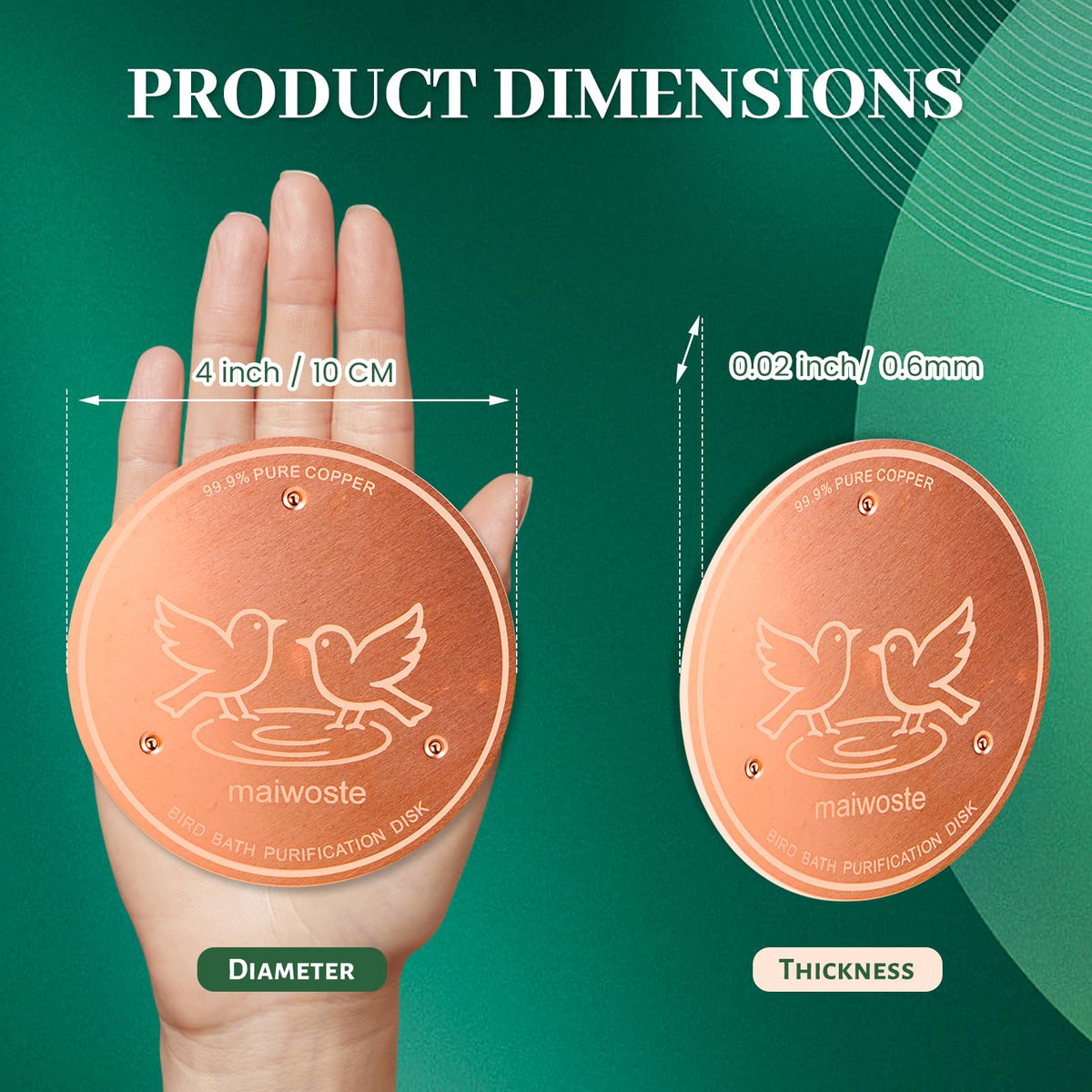 maiwoste copper disk 0.6mm thick resists wear