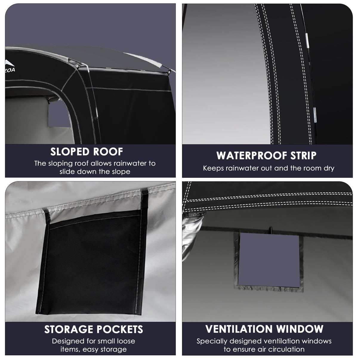 MAIZOA Bike Storage Tent easy-assembly demonstrates tool-free setup for patios or garages.