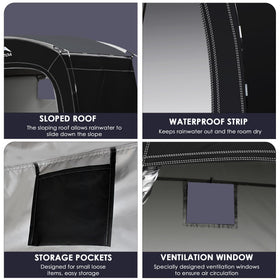 MAIZOA Bike Storage Tent easy-assembly demonstrates tool-free setup for patios or garages.