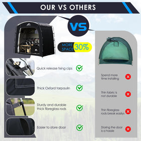 MAIZOA Bike Storage Tent multi-use design supports bikes, lawn equipment, and garden tools.