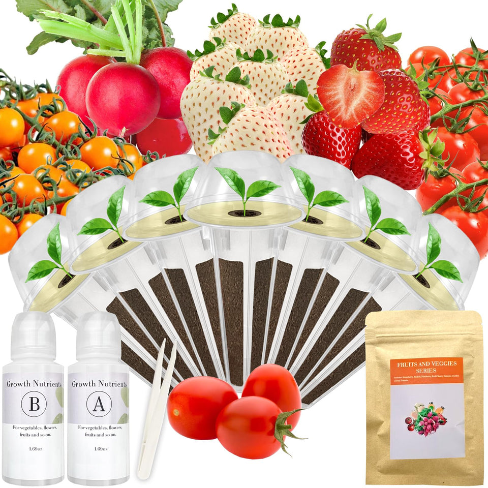 Majero red-strawberry and pineberry seed pod kit full collection ready for home hydroponics