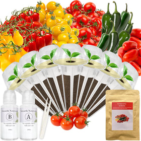 Majero Tomato Seed Pod Kit showing AeroGarden compatibility for easy hydroponics