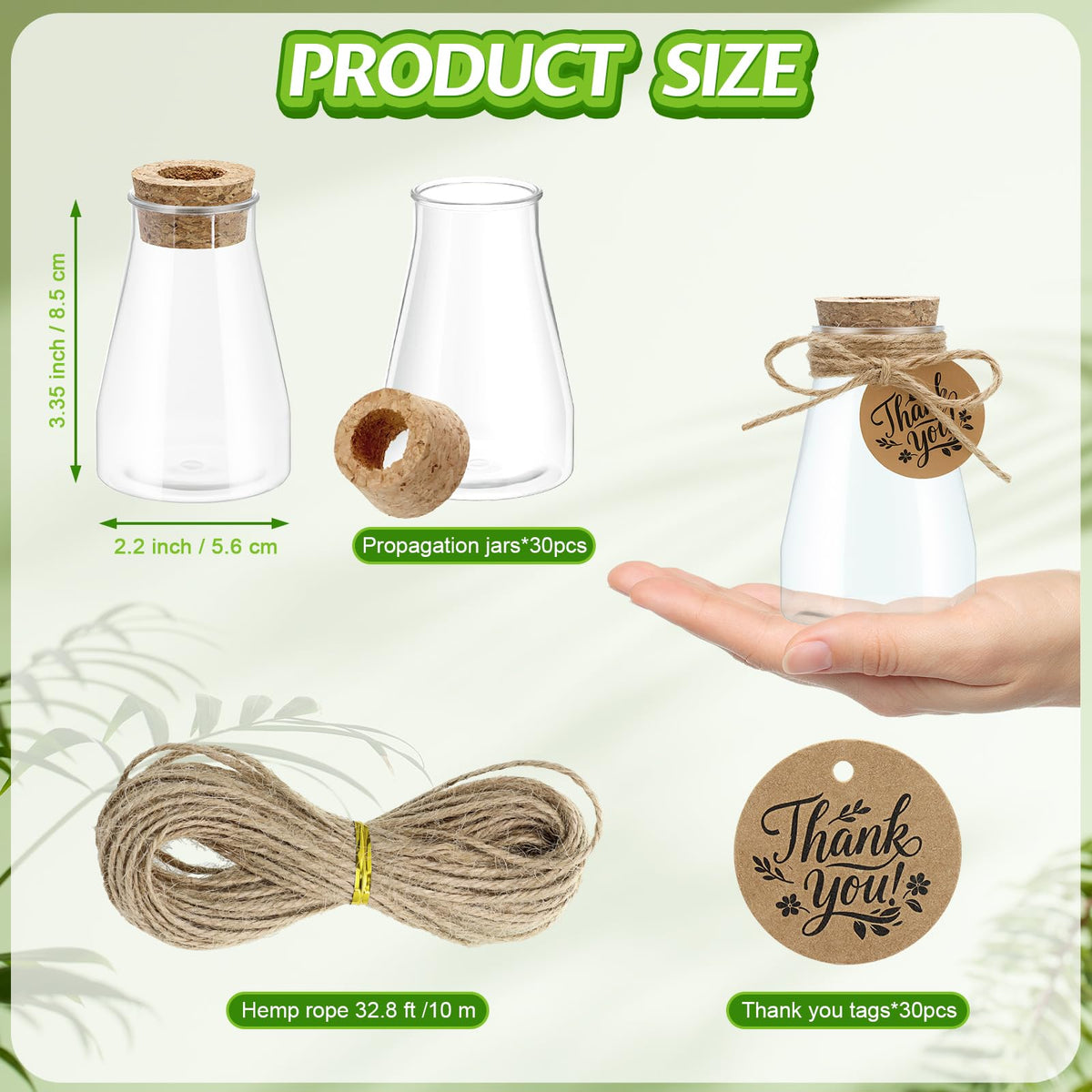 Majhulla cork lid propagation station keeps stems upright with natural style.