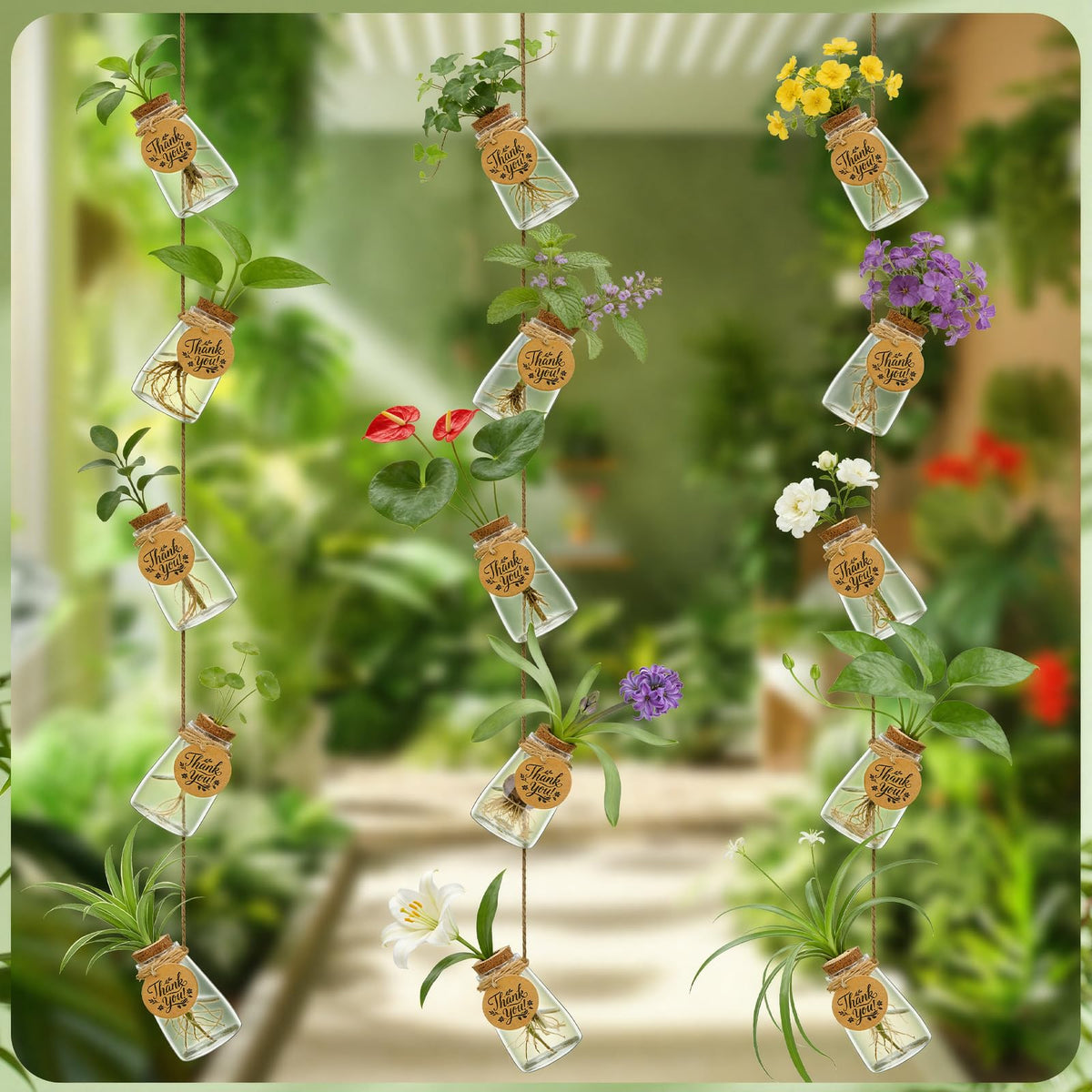 Majhulla propagation station tags help record planting dates and plant types.