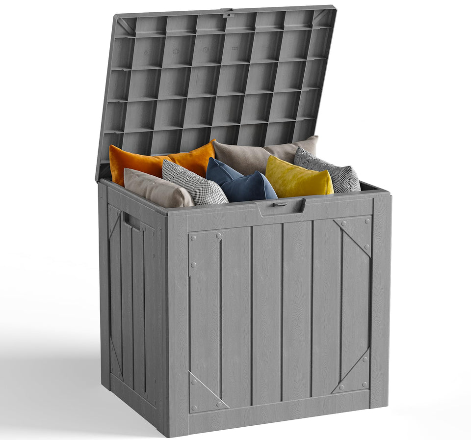 Make Changes 30 Gallon storage box lid enables quick cushion access outdoors