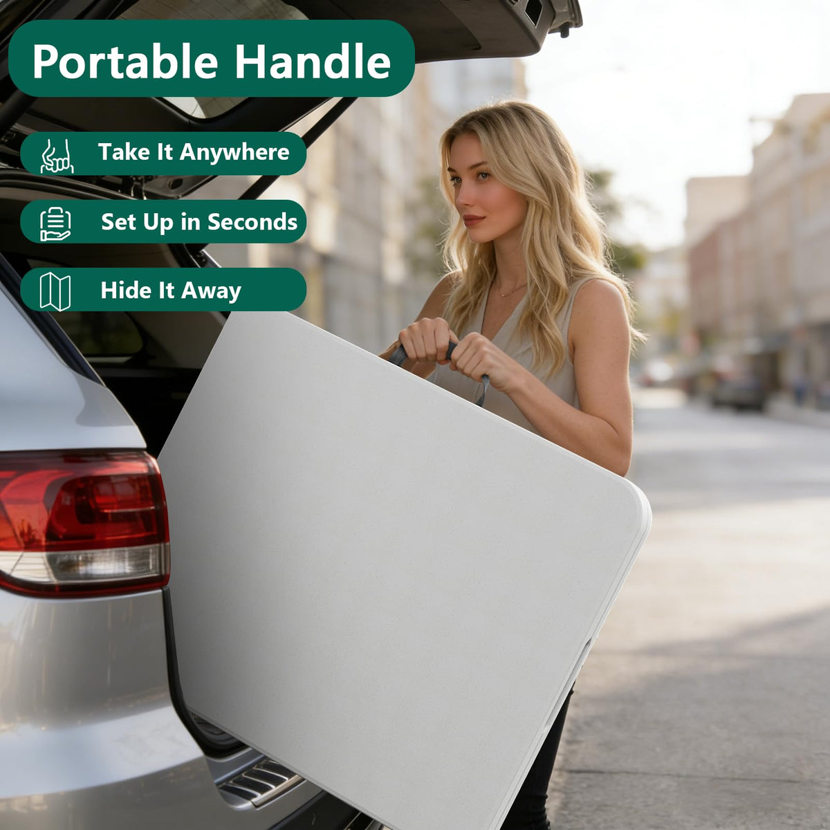 Make Changes 6ft folding table ideal for outdoor picnics and backyard gatherings