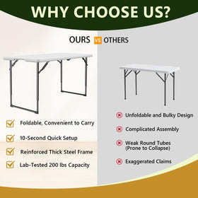 Make Changes folding table folded storage compact design for easy transport