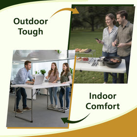 Make Changes folding table heavy-duty legs provide stable support up to 300 lbs