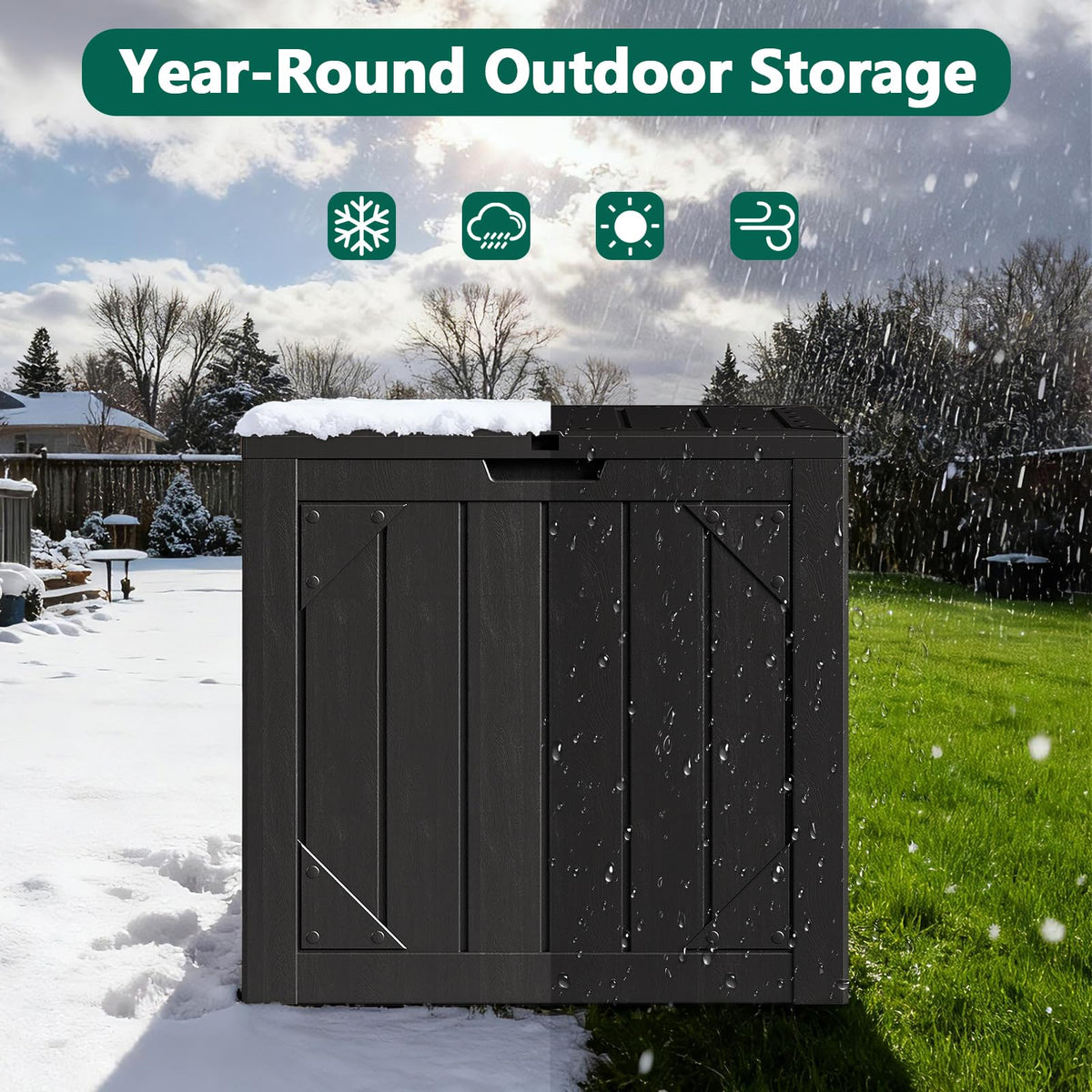 MAKE CHANGES lock hole safety feature shown for securing valuables outdoors.