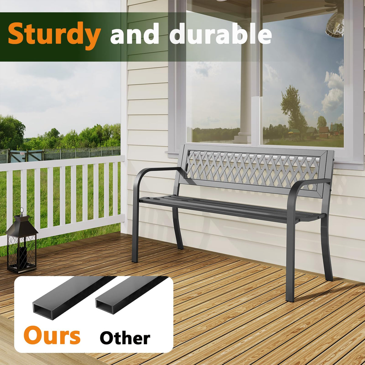 MAKE CHANGES outdoor bench assembly steps demonstrating quick setup