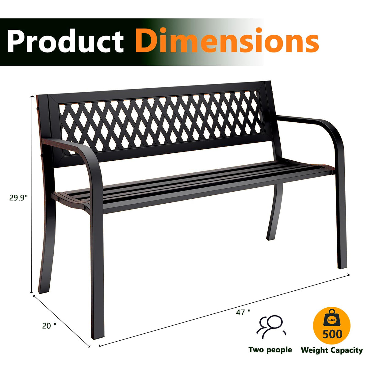 MAKE CHANGES outdoor bench 47-inch length completing porch seating