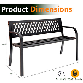 MAKE CHANGES outdoor bench 47-inch length completing porch seating