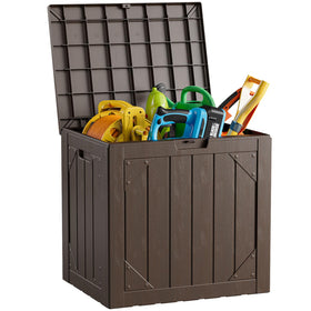 MAKE CHANGES outdoor storage box with closed lid for weatherproof storage