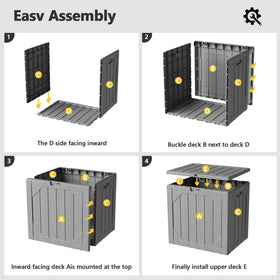 MAKE CHANGES outdoor storage box garden tools storage fits in compact outdoor spaces.