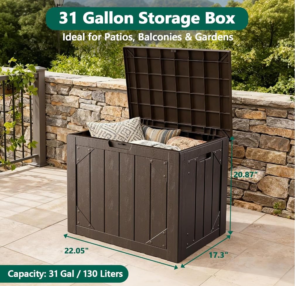 MAKE CHANGES lock holes on outdoor storage box for added security