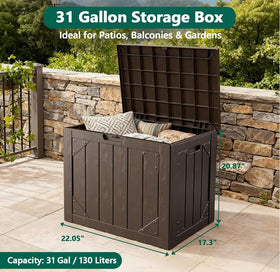 MAKE CHANGES lock holes on outdoor storage box for added security