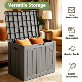 MAKE CHANGES outdoor storage box locking hardware provides added security.