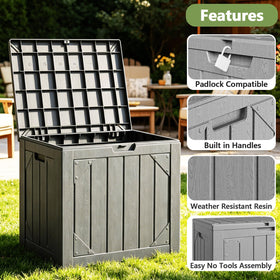 MAKE CHANGES outdoor storage box UV-resistant material preserves color over time.