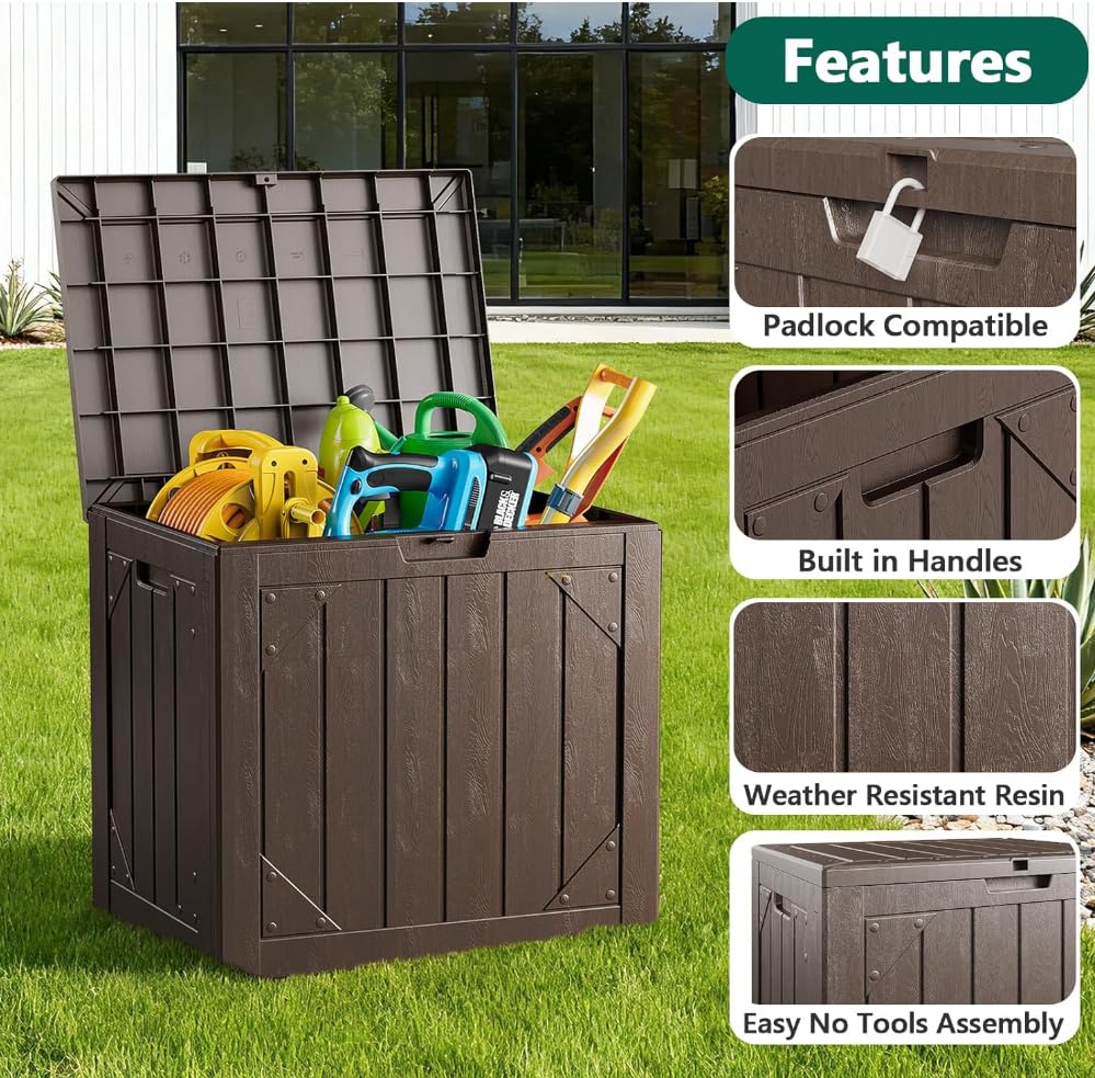 MAKE CHANGES package delivery ready storage box on a porch