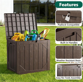 MAKE CHANGES package delivery ready storage box on a porch