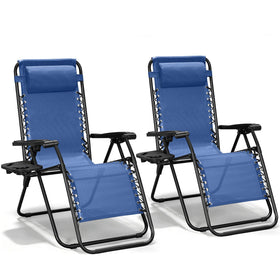 Make Changes Zero Gravity Chair blue folded for easy storage after a day outdoors.