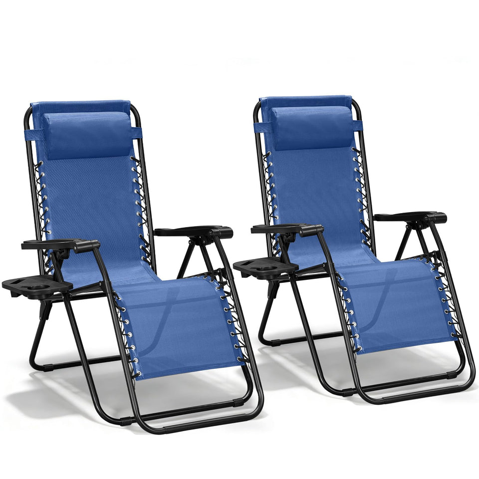 Make Changes Zero Gravity Chair blue folded for easy storage after a day outdoors.