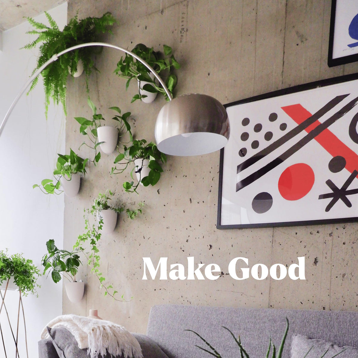 Make Good PlantPod Luxe indoor-ready wall planter blends with interior décor.