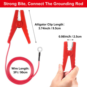 Makevivi two alligator clips set designed for outdoor fencing and secure grounding.