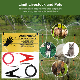 Makevivi outdoor fence setup in a real yard for livestock and crops protection.