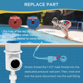 Blue restrictor disk from Makhoon UWF enhances water flow regulation.