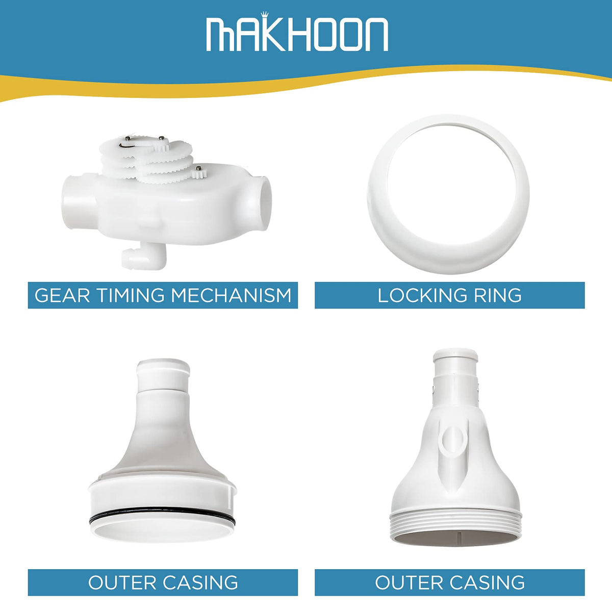 MAKHOON gear mechanism in POM withstands high water pressure and debris.