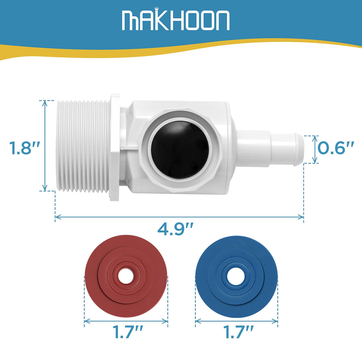 Makhoon UWF connector assembly for Polaris Zodiac 180 allows quick installation.