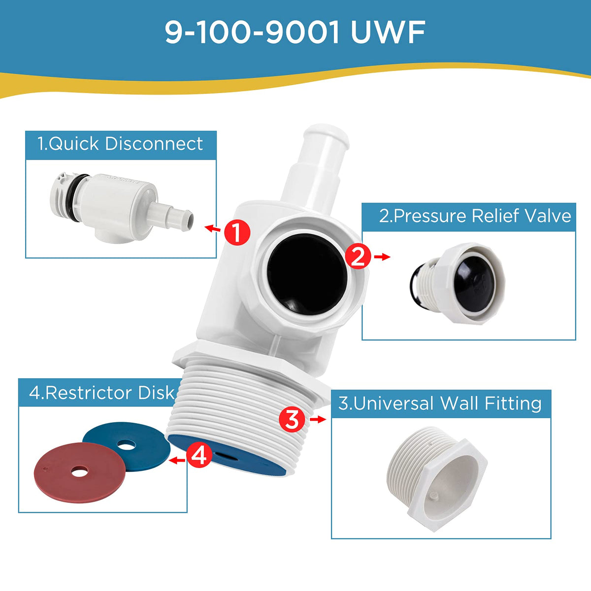 Makhoon UWF connector assembly for Polaris Zodiac 280 enables reliable pool cleaning.