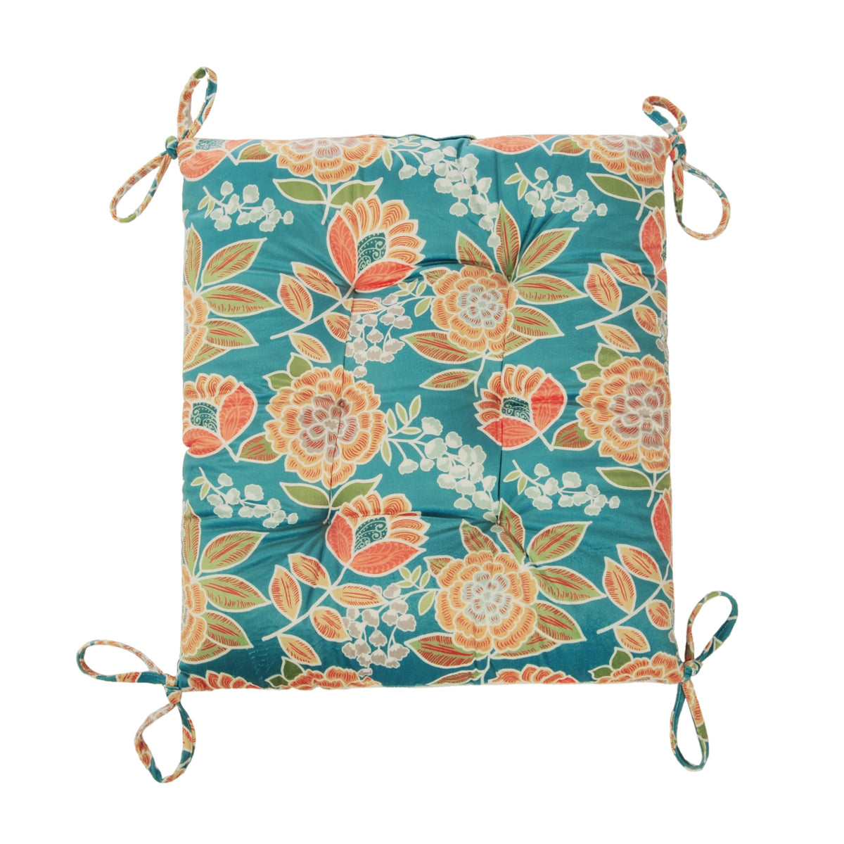 Makimoo tufted cushion close-up, durable outdoor fabric