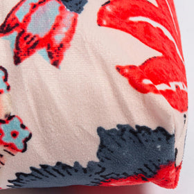 Makimoo 17x17 blue leaves cushion with ties for easy chair attachment