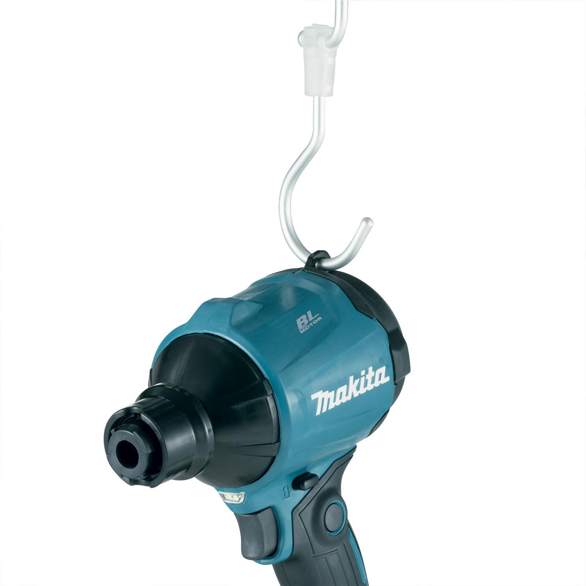 Makita DAS180Z vacuum function captures debris for cleaner work areas.