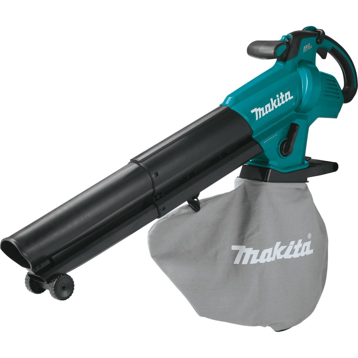 Makita XBU07Z blower view showing fast outdoor cleanup.