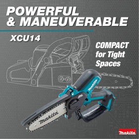 Makita XCU14Z handles cedar cuts with cordless efficiency.
