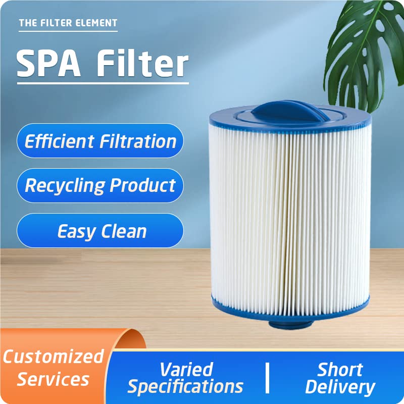 Malaka spa filter outer diameter six inches provides wide surface area for filtration.