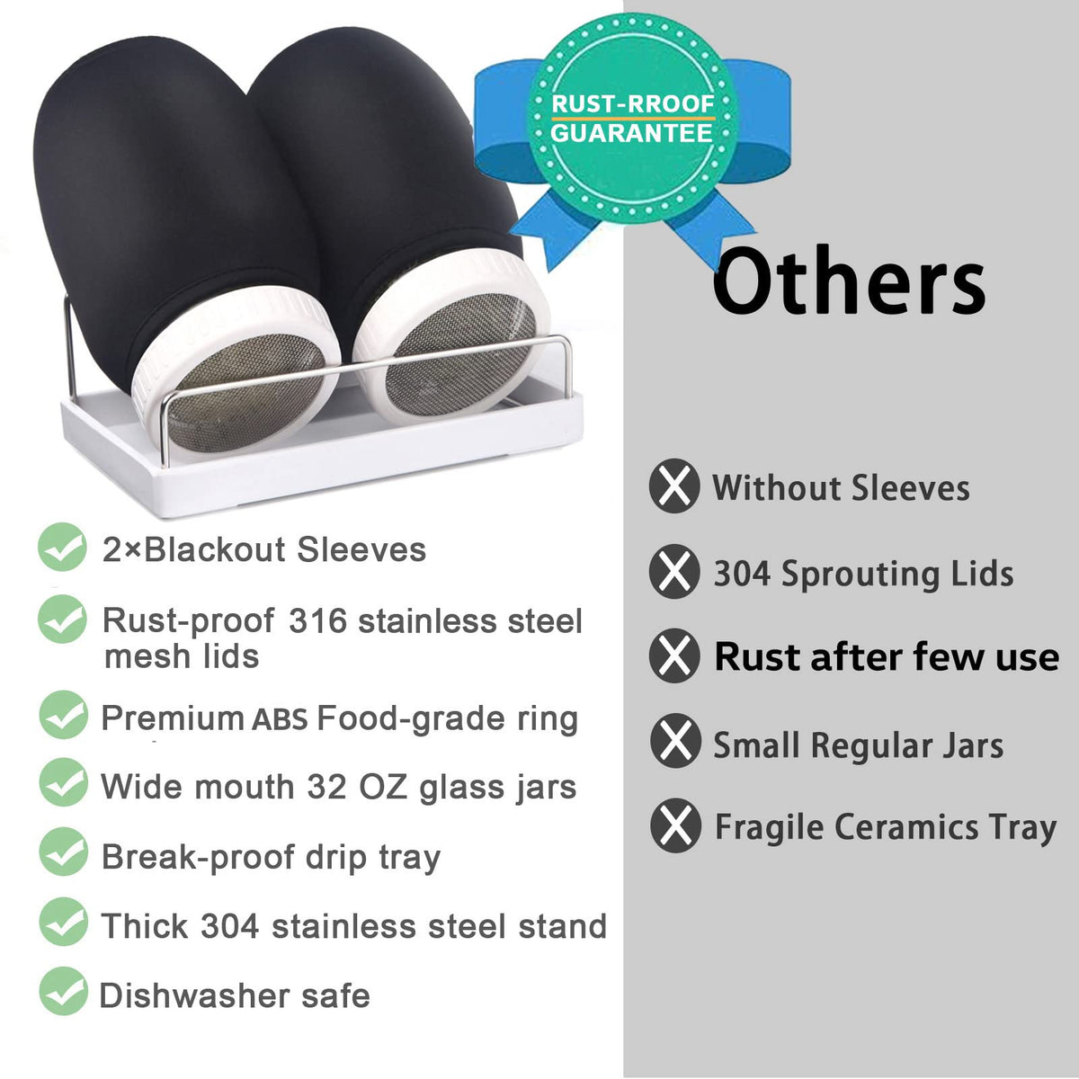 Malastar blackout sleeves keep sprouts sweeter in darker conditions.