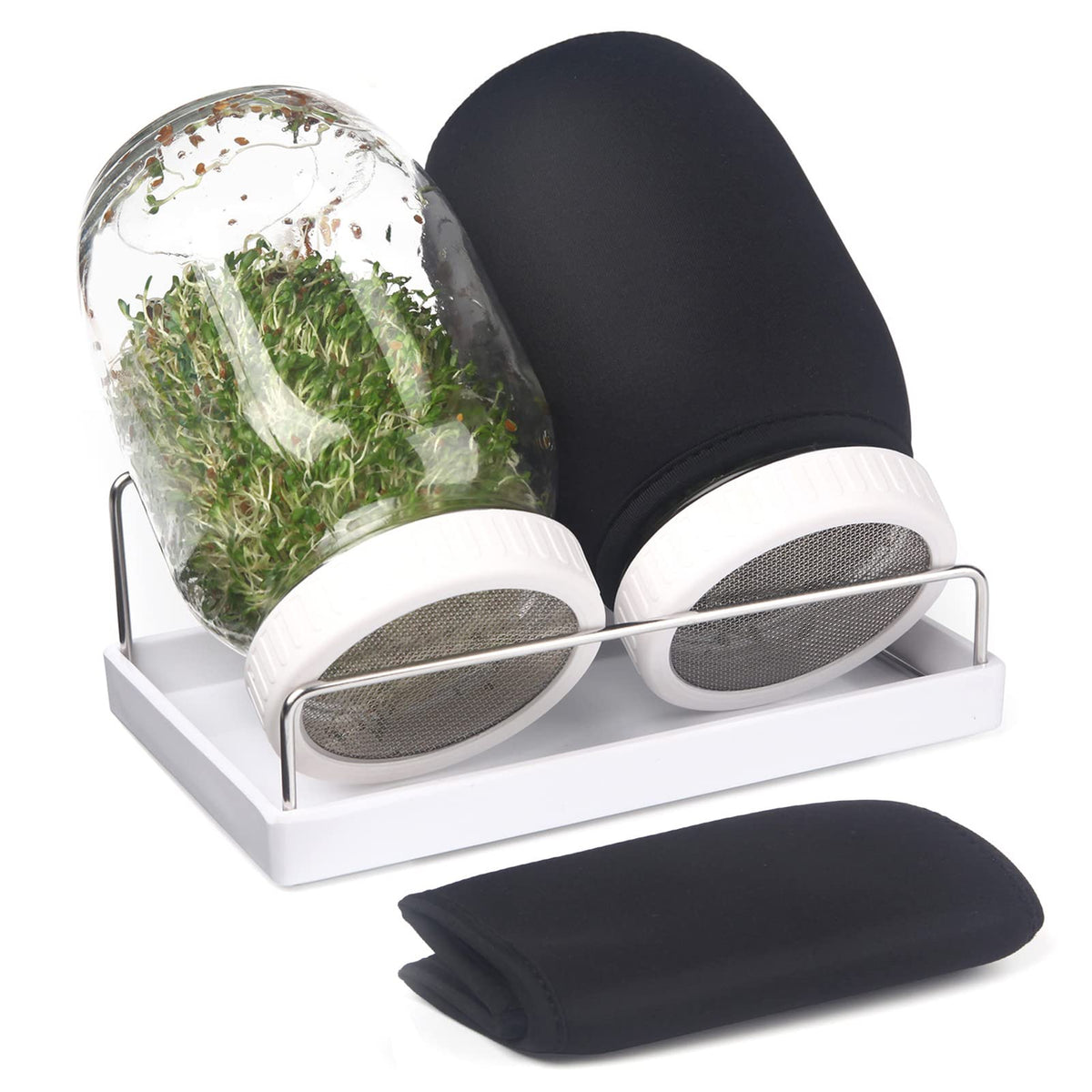 Malastar complete sprouter kit with two jars for easy home sprouts.