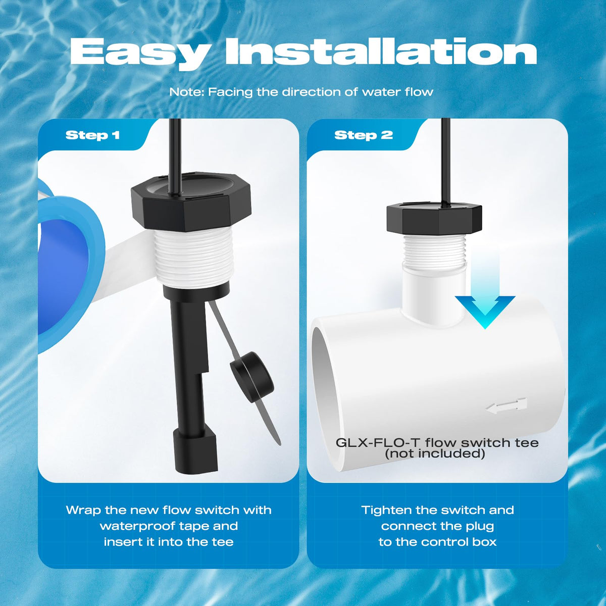 Malictele Flow Switch GLX-FLO-RP waterproof tape ensures secure sealing.