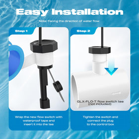 Malictele Flow Switch GLX-FLO-RP waterproof tape ensures secure sealing.