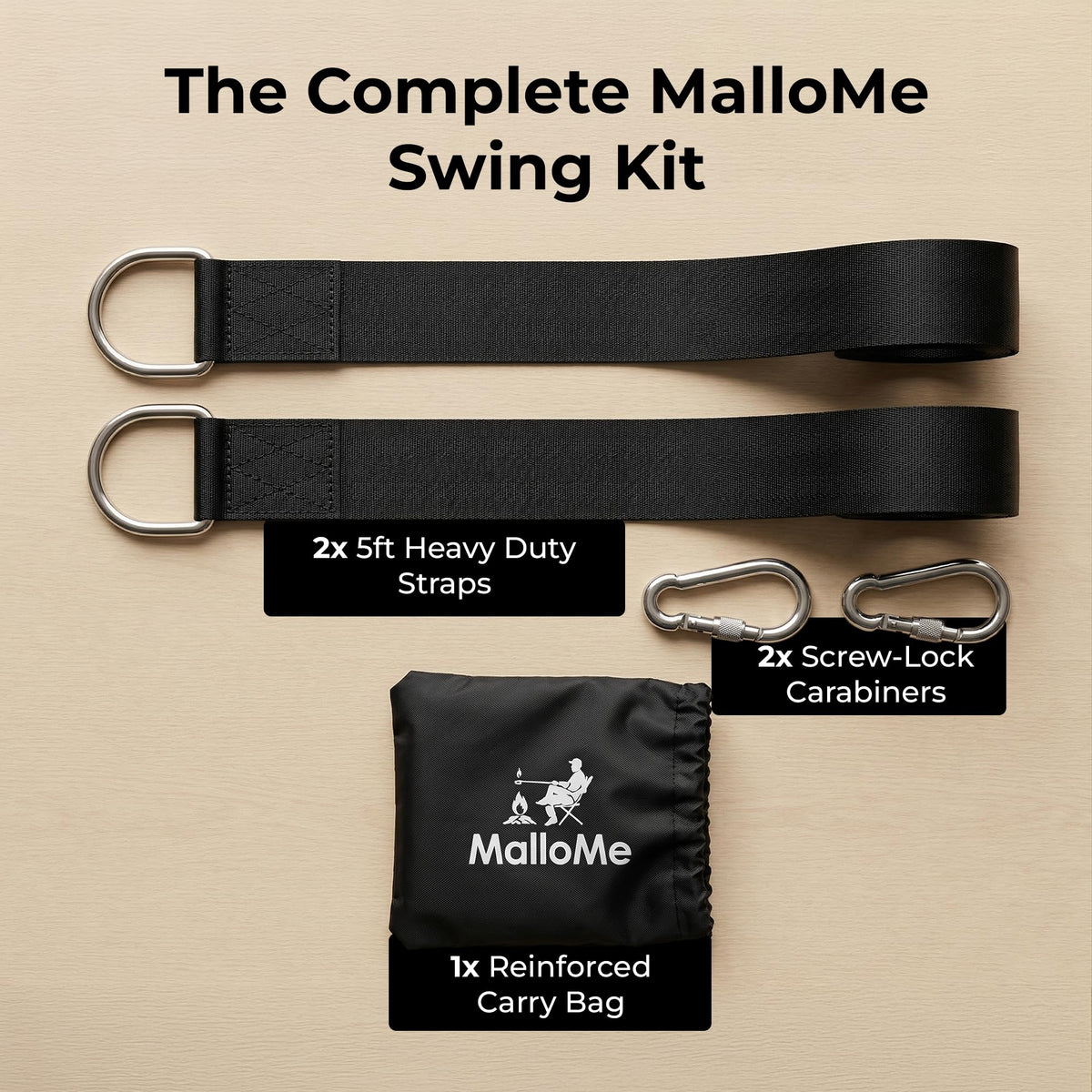MalloMe outdoor use for swings and hammocks in backyards and camps