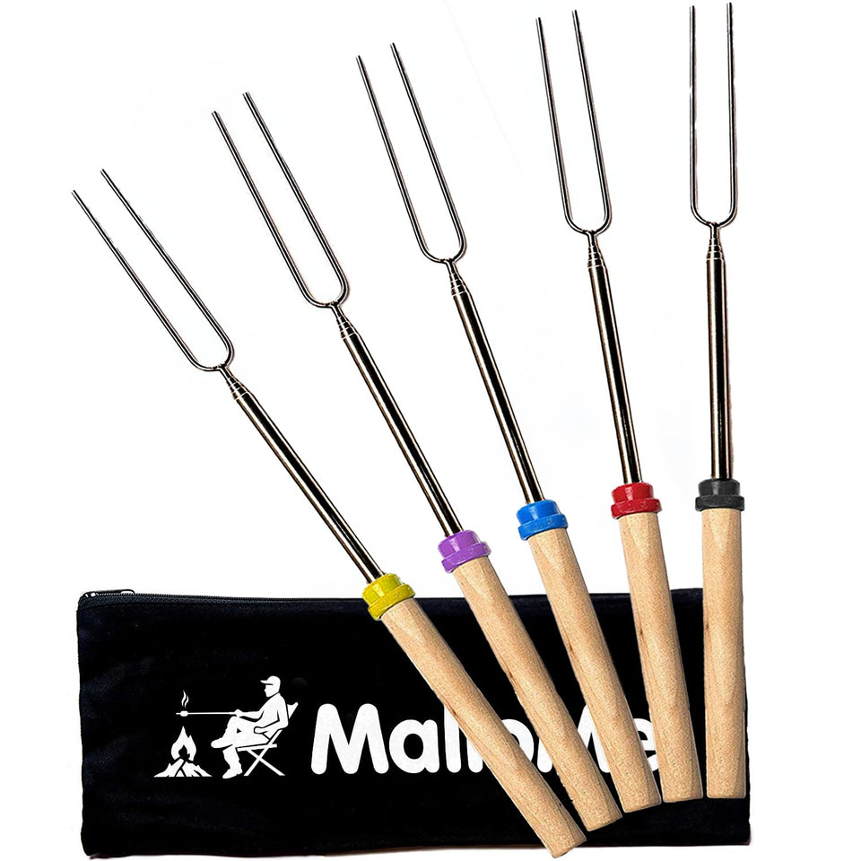 MalloMe Smores Sticks fire pit long for safe roasting.
