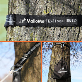 MalloMe tree friendly bark protection straps safeguarding branches during use.
