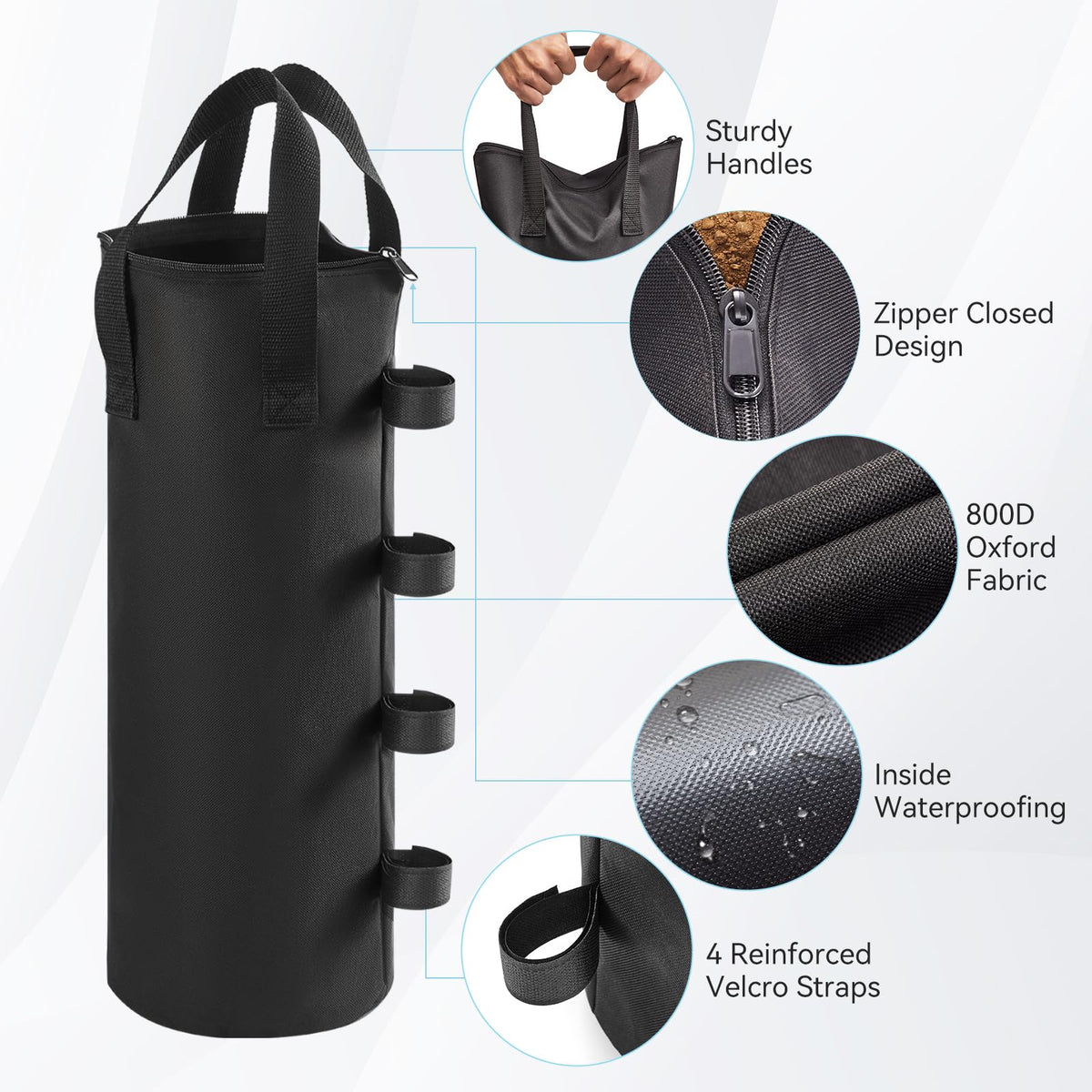 Malomke canopy weights for gazebos ensure stable shelter during breezy events.