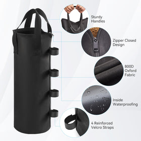 Malomke canopy weights for gazebos ensure stable shelter during breezy events.