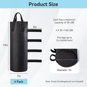 Malomke four-pack cylindrical weight bags enable easy weight load and secure setup.
