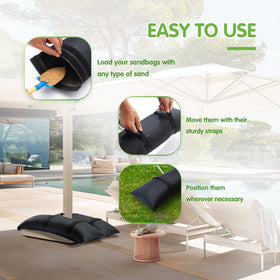 Malomke SandBags versatile uses for patio furniture and events.